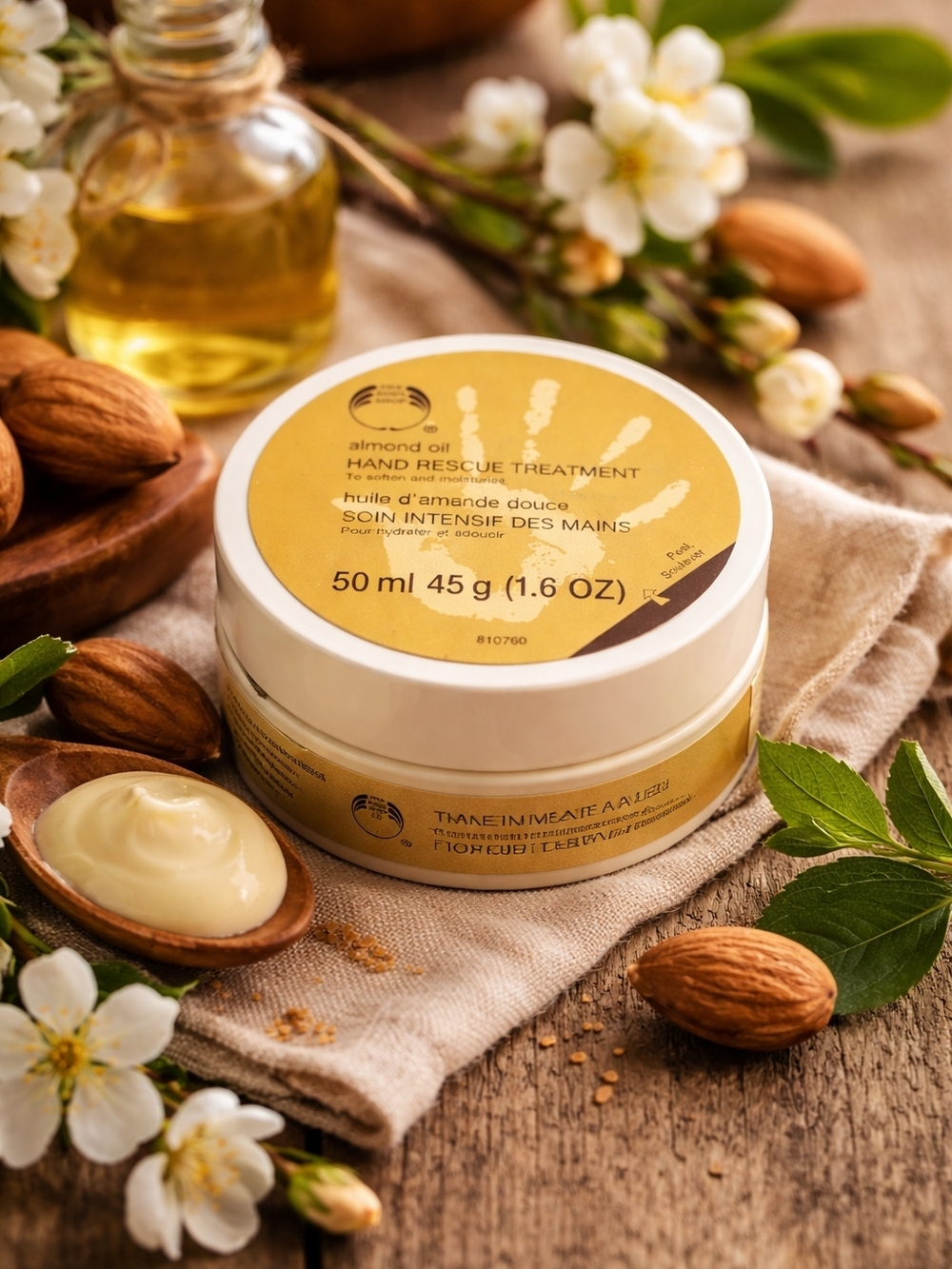 The Body Shop Vintage Almond Oil Hand Rescue Treatment Cream UK Formula